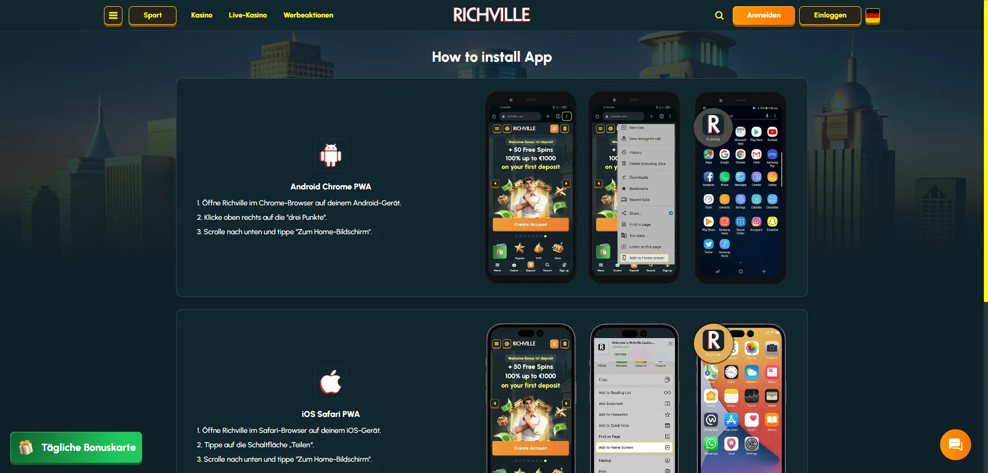 Richville Casino App – Android und iOS Download Österreich